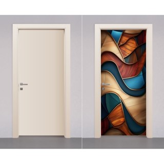 Adesivo Decorativo de Porta de Madeira Vidro 3D Laminado Ondas Residencial Quarto Fosco em Oferta na Shopee
