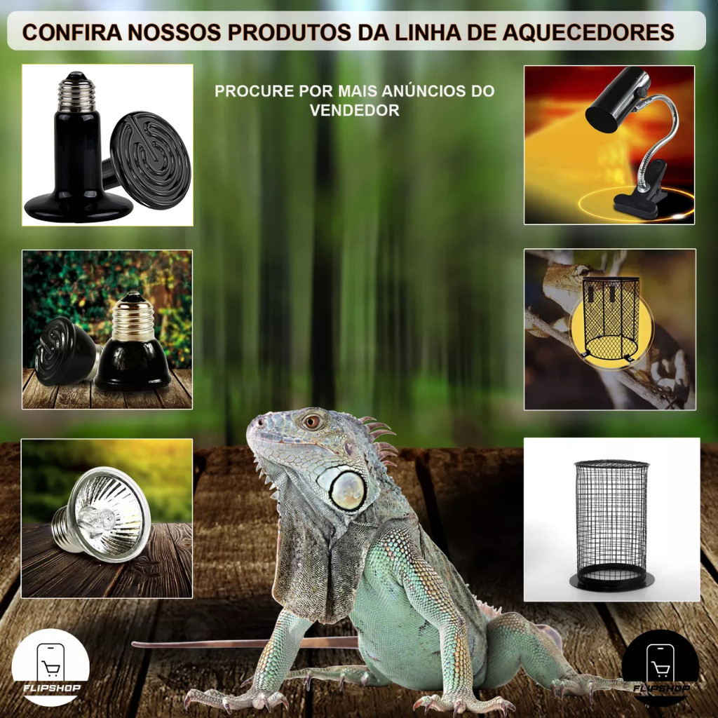 Lâmpada Cerâmica Aquecedor Repteis Aves Mamiferos Aquecimento 110v 220v 100w 50w