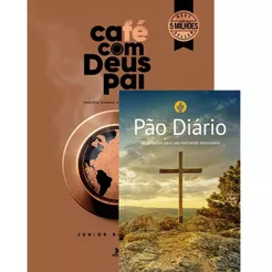 Kit 2 Livros | Café com Deus Pai Porções de Transformação + Pão Diário 90 Reflexões Capa Cruz