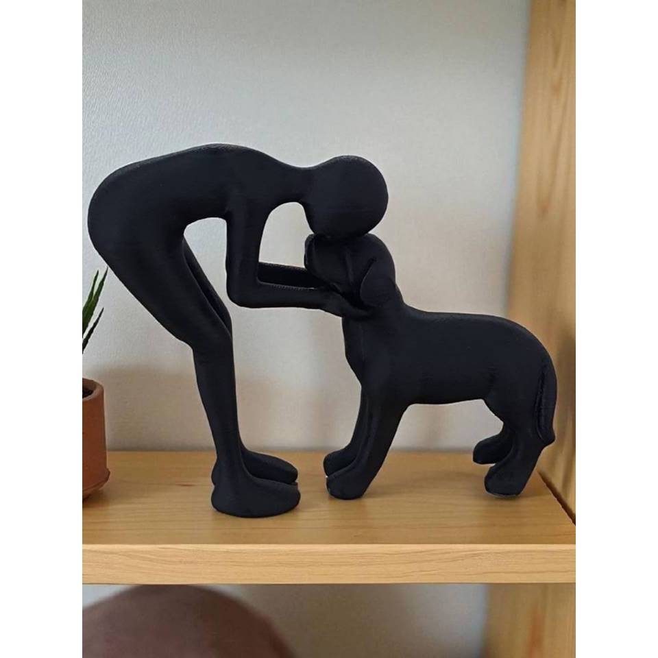 Estatueta De Homem E Cachorro , Estátua De Decoração De Casa , Presente Exclusivo , Amante De Animais De Estimação
