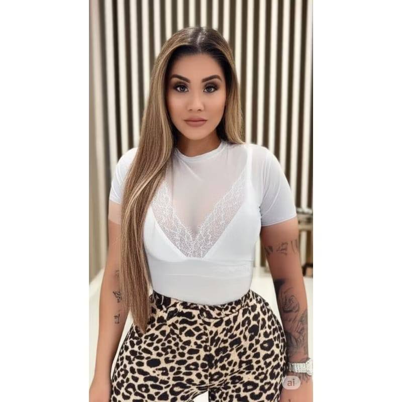 Body de Tule Manga Curta Feminino Transparente Bori Tendencia Verão Plus Size em Oferta na Shopee