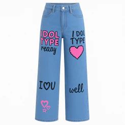 Calça Jeans Premium Feminina Juvenil Wide Leg Pantalona menina
