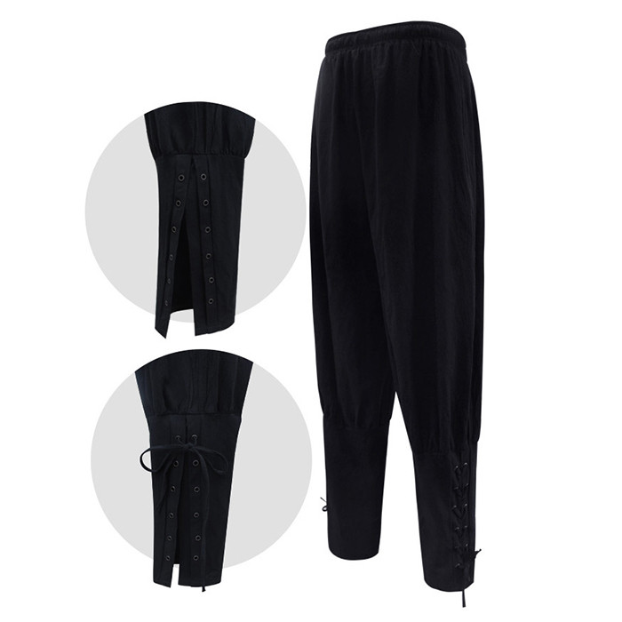 Calças Piratas Adultos Homens Medieval Cosplay Renascentista Gótico Cavaleiro Perna Bandagem Halloween Pirata Traje Masc