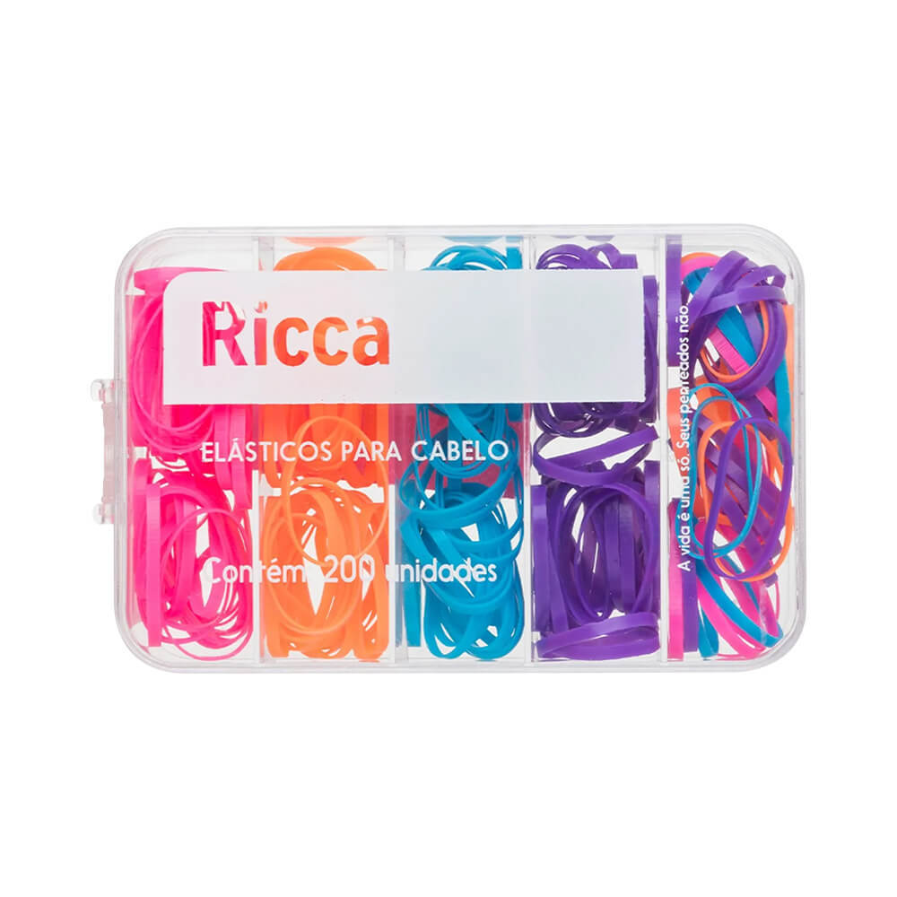 Elástico Ricca Colorido com Case 200 Unidades