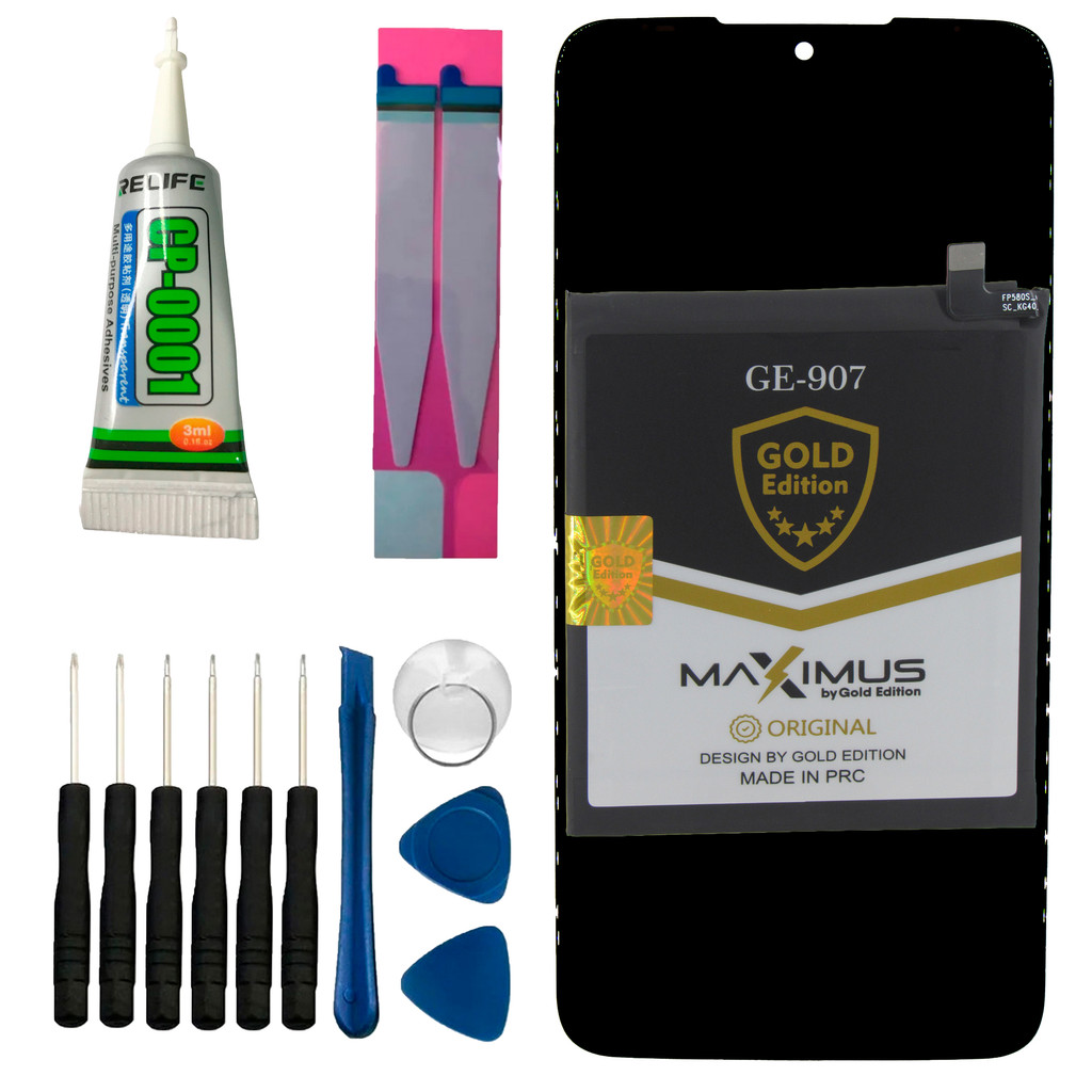 Tela Touch Frontal para Moto G8 play / One macro + Bateria Gold KG40 + Kit Reparo