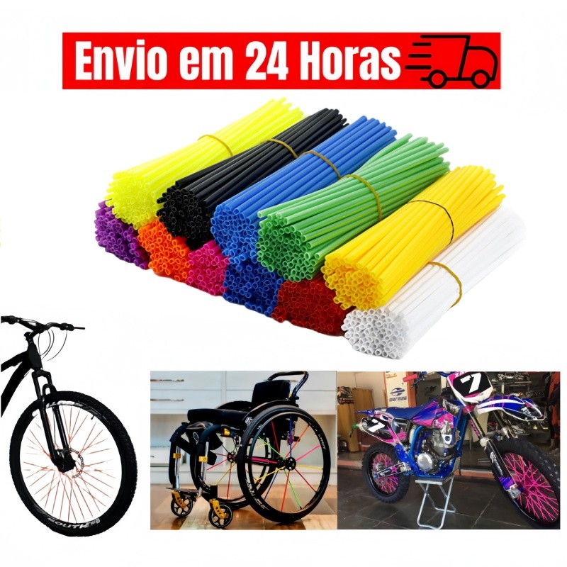 36 Peças Capa De Raio Para Bike Moto Cadeira De Rodas Universal Bicicleta Canudo Cores