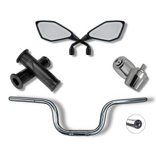 Guidão Cargo 150 160  Peso Pezinho Pcx Cromado + Manopla Cargo + Par Retrovisores Titan Fan Start 125 150 160 Todos Anos em Oferta na Shopee