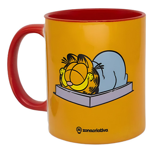 Caneca Pop 350ml Garfield Acorde-me P/ O Fim De Semana Engra - Mix - Garfield