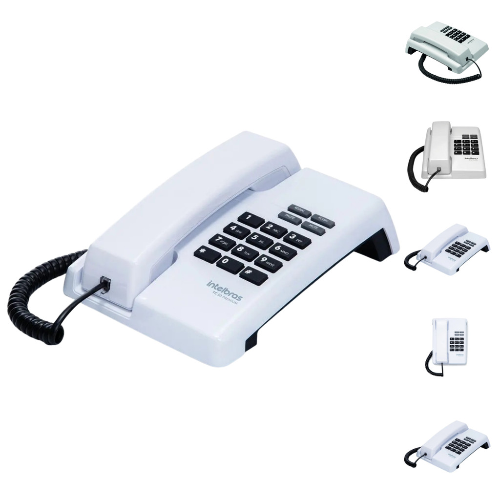 Telefone com Fio Intelbras TC 50 Premium Resistente Prático Ideal para Escritório e Residência