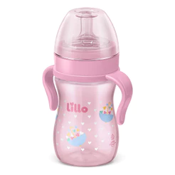 Mamadeira com Alça Super Evolution 240ml Rosa - Lillo