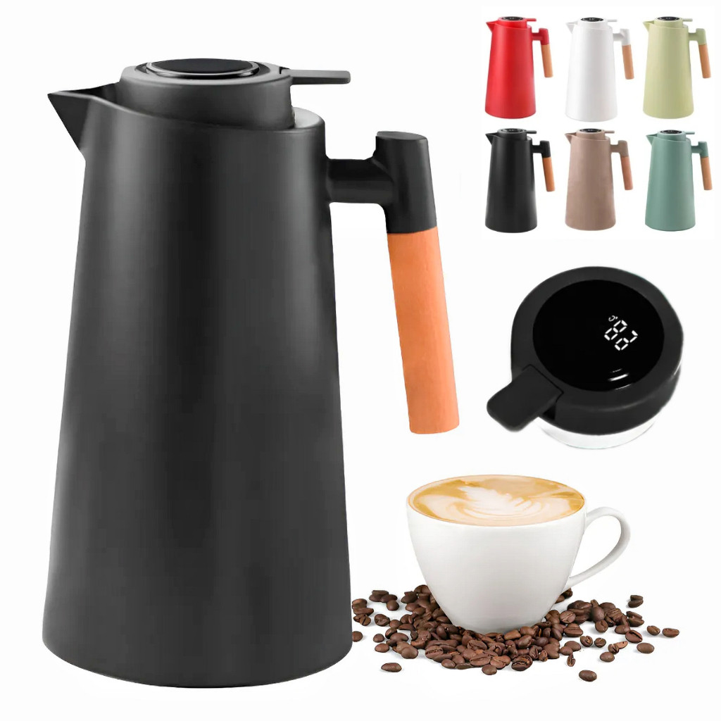 Garrafa Térmica de água / Café 1 Litro Com Termômetro Led Para Chás Fi