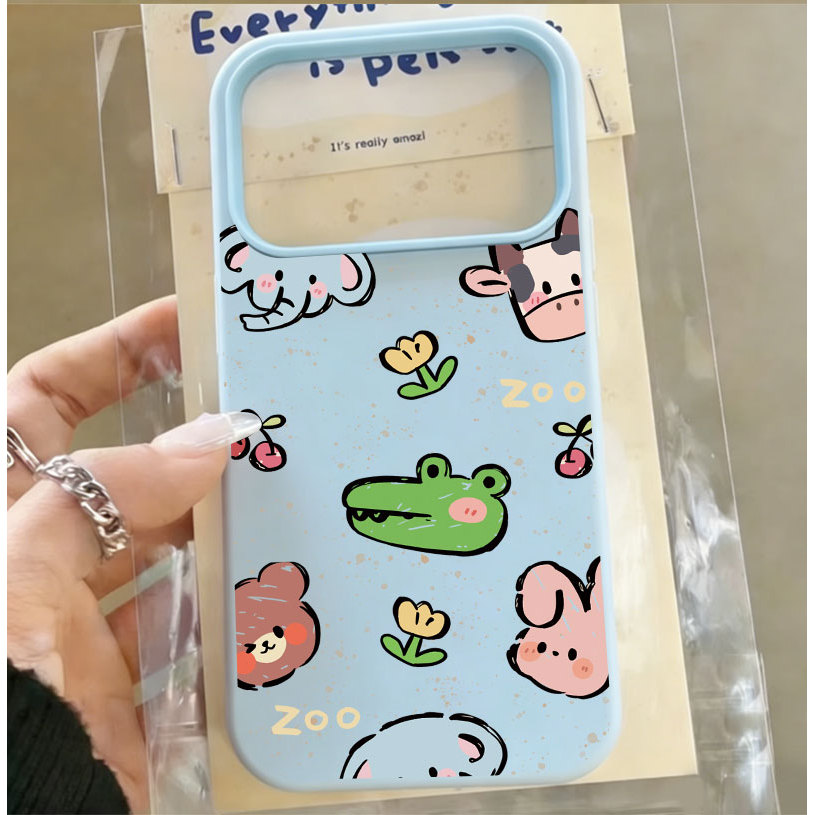 Zoológico animal doodle Geléia Caso Para Samsung S25 ULTRA S24 Plus S23 S22 A17 A16 A15 A14 A13 A52 Fosco