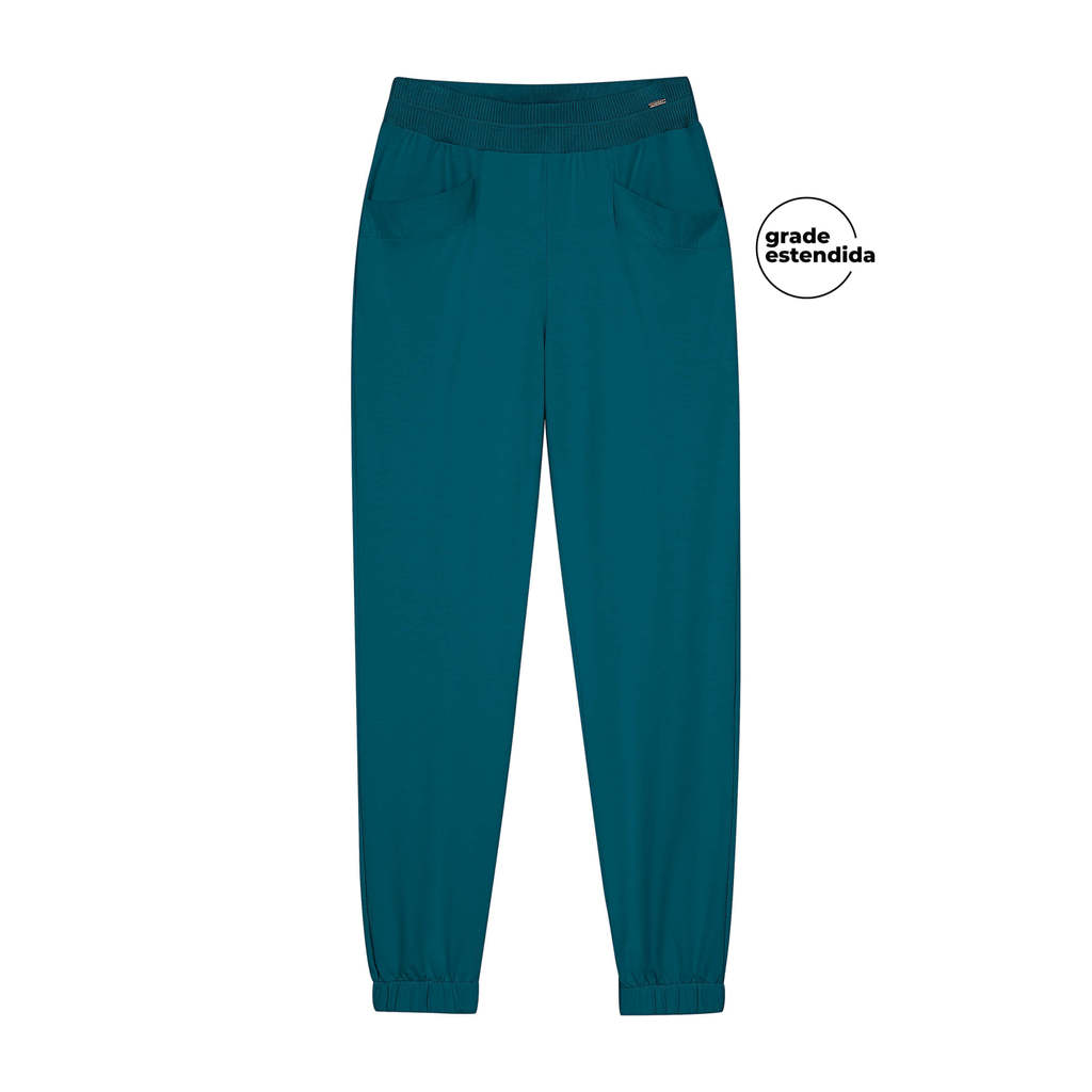 Calça Jogger Feminina Com Bolsos Marialícia Verde