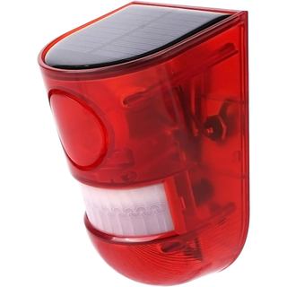 Detector de Movimento Solar Aolyty com Sirene de Alarme Sonoro, Luz LED de Advertência Estroboscópica Vermelha Piscante,