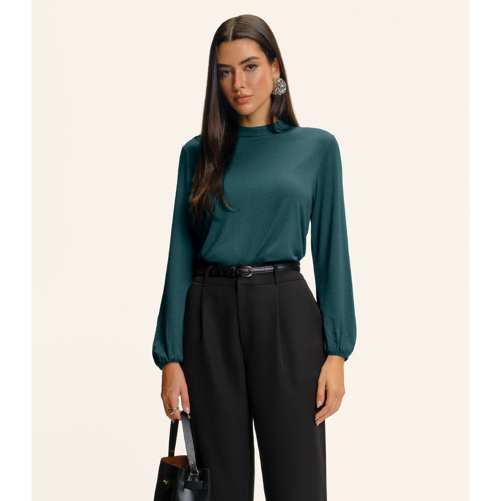 Blusa Feminina Manga Longa Bufante Endless Verde