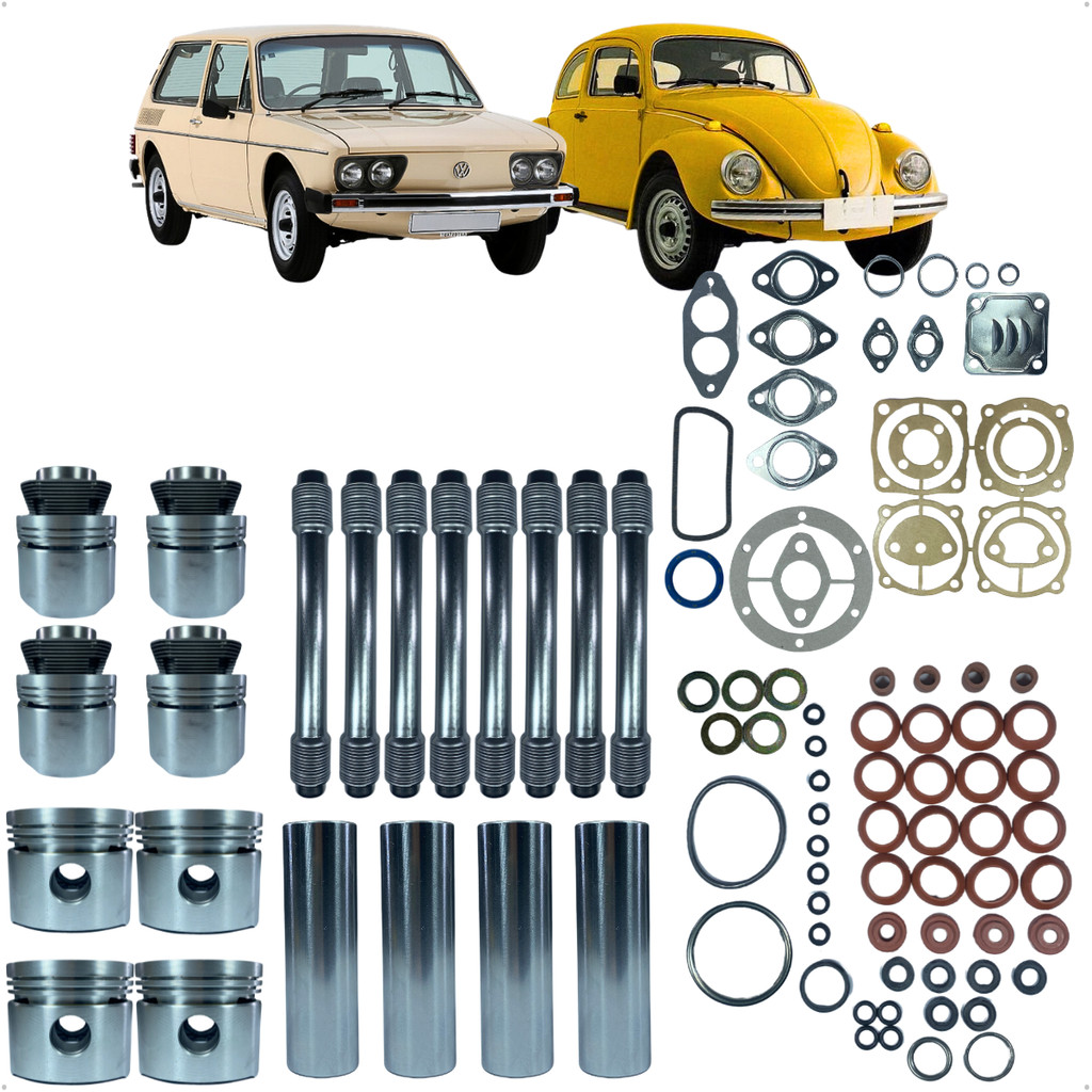Kit Motor Camisa Pistão Juntas Anéis Std Fusca Puma Brasilia
