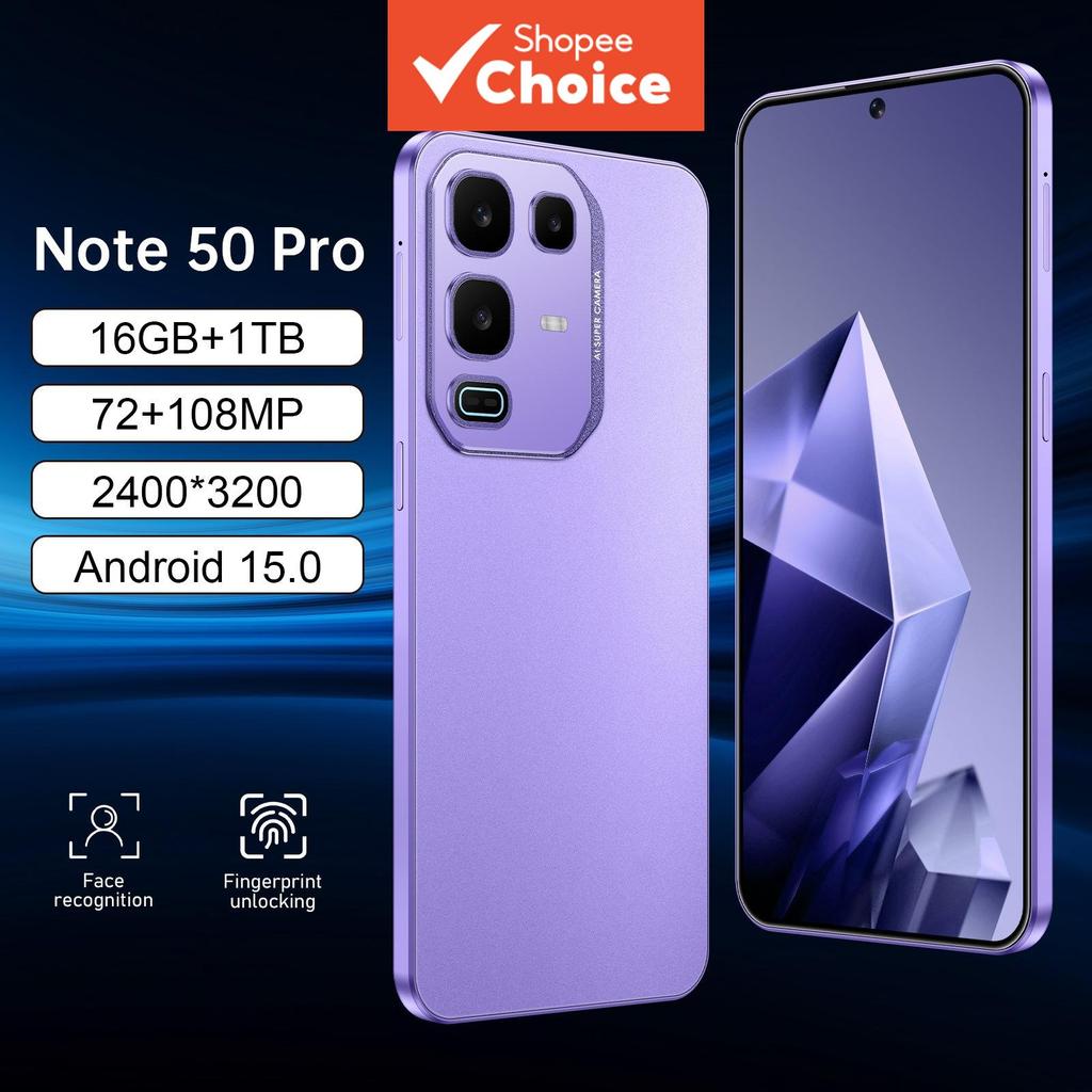 Smartphone Note50 Pro De 7.3 Polegadas 4G-16 Gb De ROM , Android 10 , Tela HD Grande
