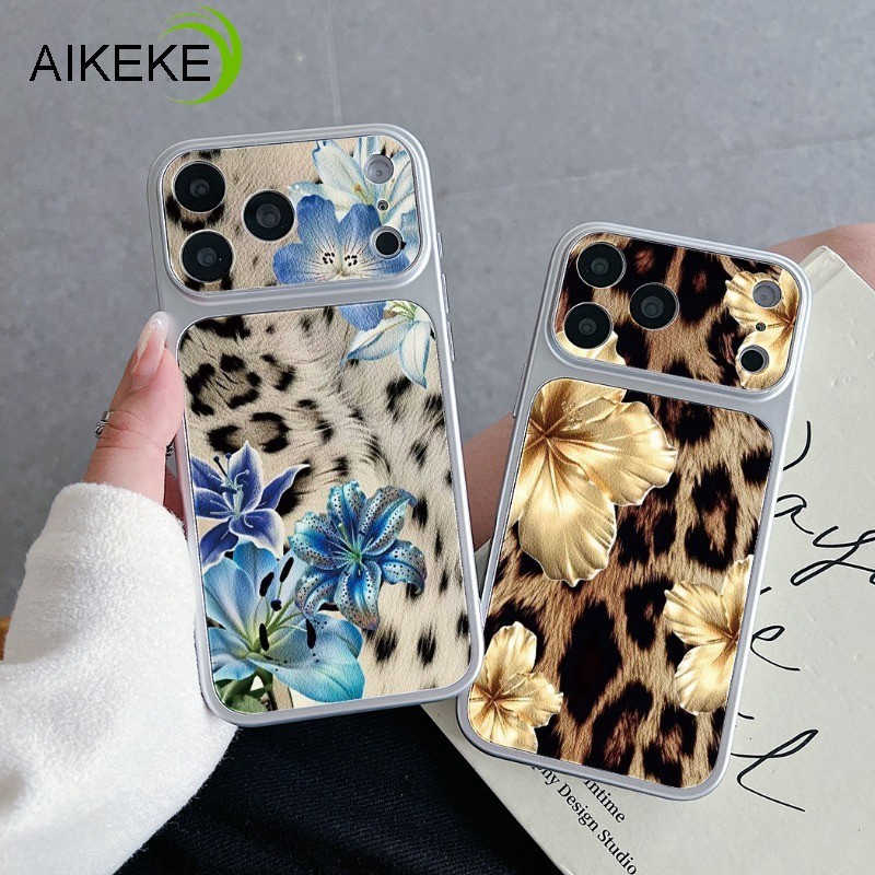 Capa De Telefone Luxuosa Com Estampa De Leopardo E Flor Para Samsung Galaxy A57 A56 A55 A54 A53 A52 A52S A51 A50 A50S M4