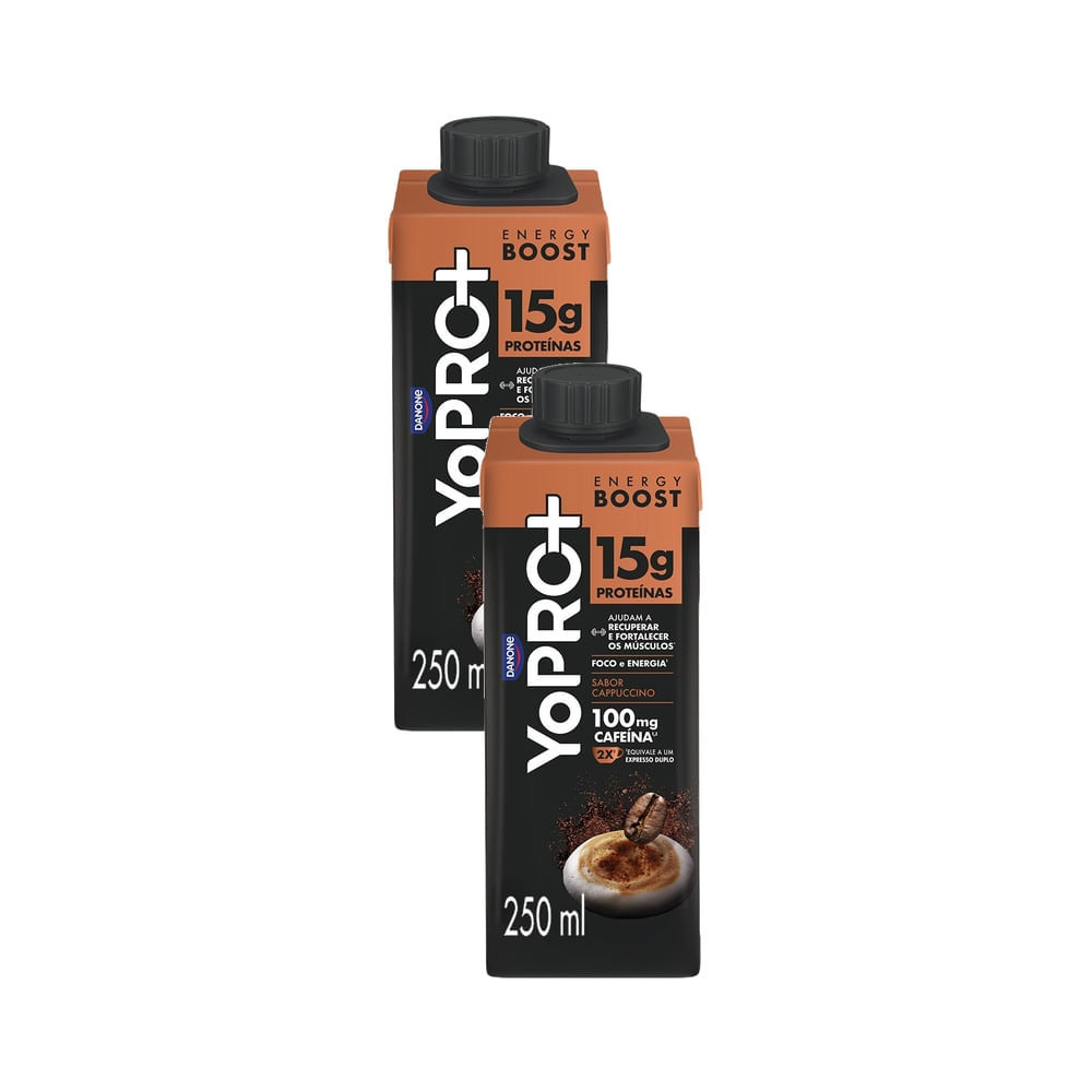 Kit 2 YoPRO Energy Boost UHT Cappuccino 15g de Proteínas 250ml