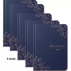 Kit 05 Bíblias Sagrada | NVI | Capa Royal
