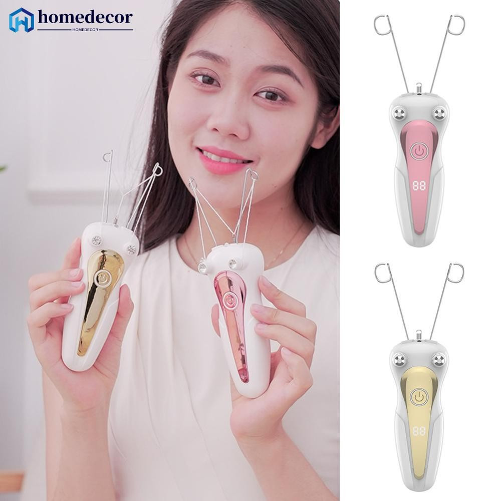 Epilador Elétrico Feminino para Decoração de Casa, Remoção de Pelos Faciais e Corporais, Depilador com Fio de Algodão, R