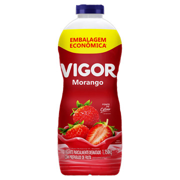 Vigor Iogurte Parcialmente Desnatado Morango Garrafa Embalagem Econômica 1.15kg
