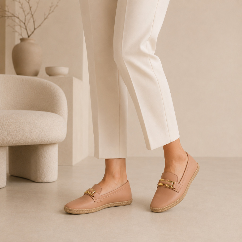 Sapatilha Feminino Mocassim Moleca Napa Sardenha Fivela — imagem 2 de 2