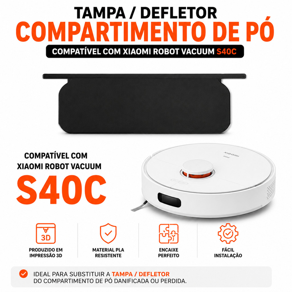 Tampa / Defletor Do Compartimento De Pó Robô Aspirador Xiaomi Vacuum S40C