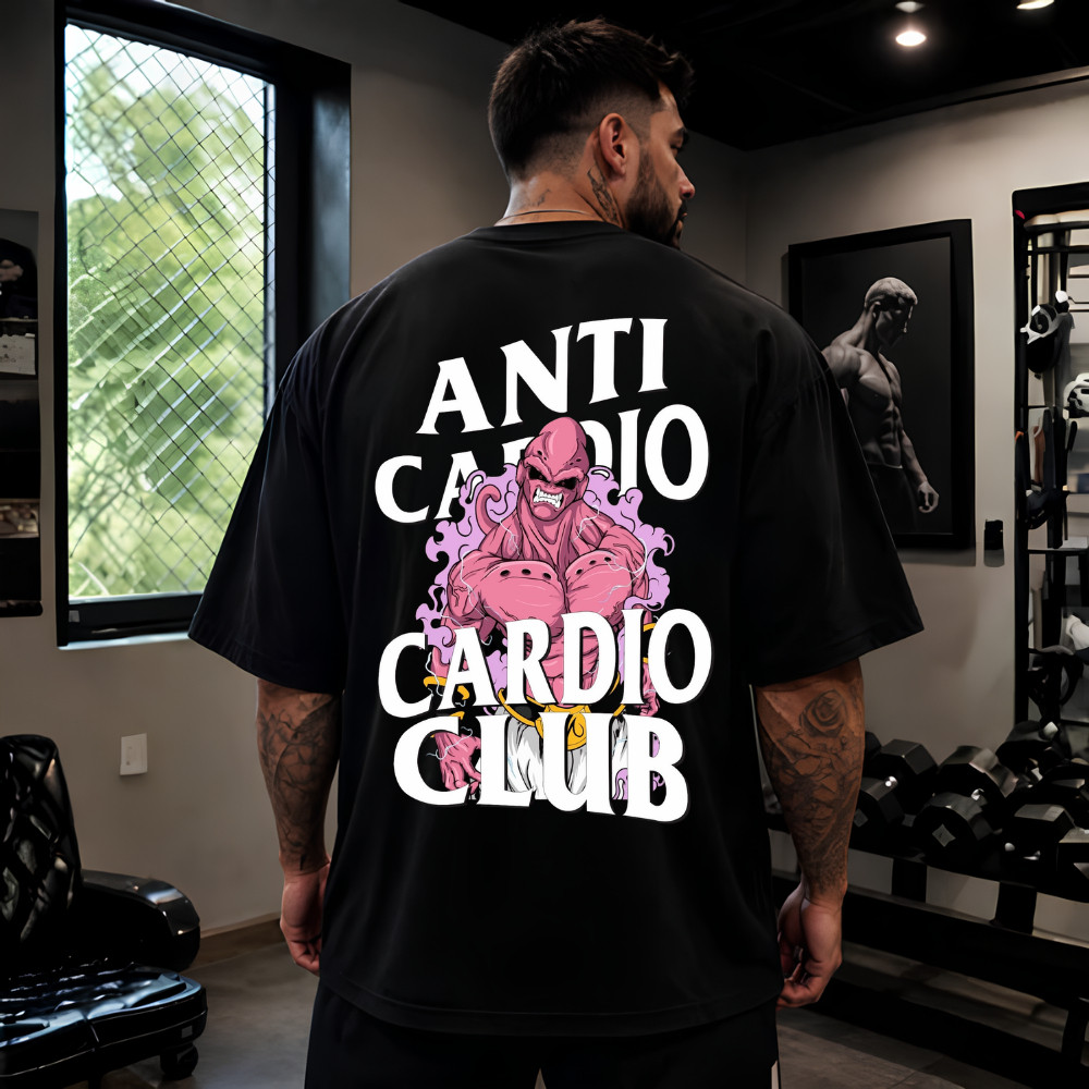 Camiseta Estampada Musculação Academia Camisa Oversized Masculina Grande Moda Anime 100% Algodão Confortavel
