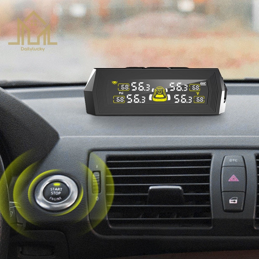 Sistema De Monitoramento De Prensa De Pneus Em Tempo Real RV 4 Sensores Externos Monitor LCD Colorido Para/Reboque/Camin
