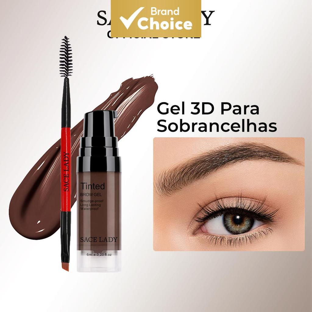 SACE LADY Gel para Sobrancelhas à Prova d'Água, Creme de Sobrancelha com Pigmento, Longa Duração, Cosméticos com Pincel