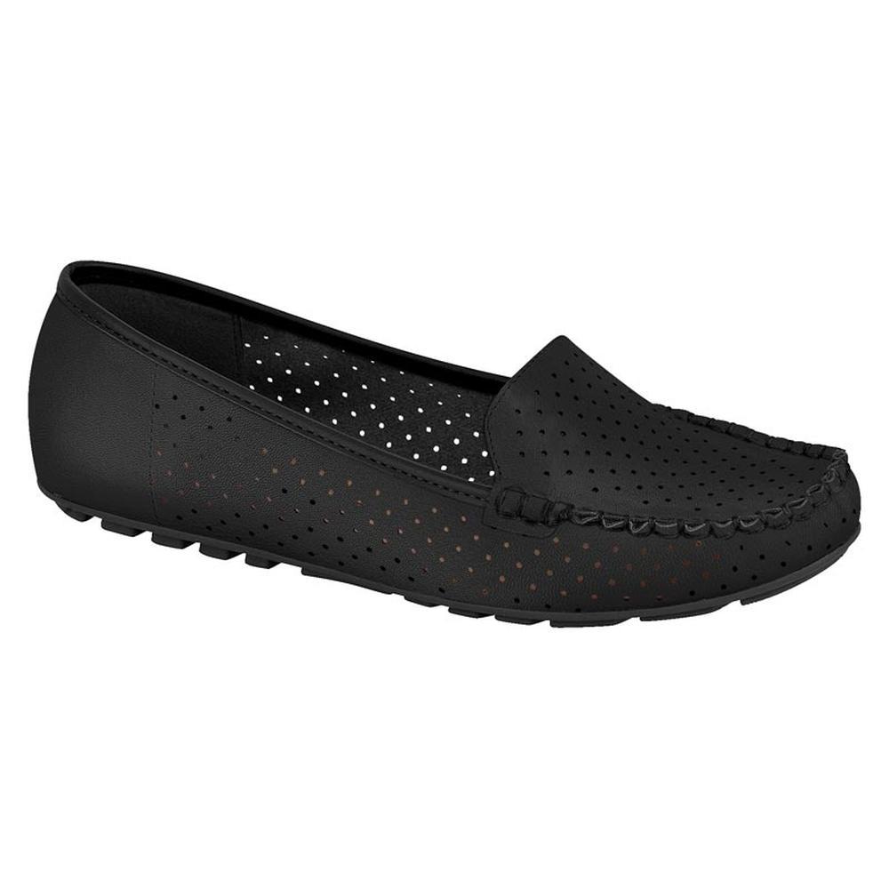 Sapato Mocassim Feminino Vizzano Costurado Bege Preto Marrom 1187303