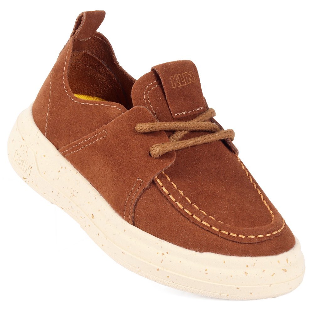 Tênis Mocassim Infantil Masculino Klin Original Capri Mini Anatômico Elegante Social Marrom