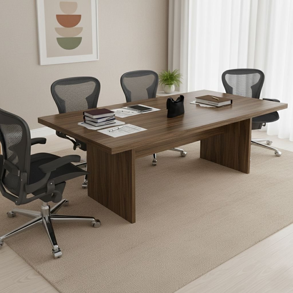 Mesa para Reunião 6 Lugares 200x100cm Marrom/Nogal Nogal
