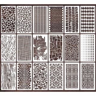 Estênceis para Artesanato, Estênceis de Textura Reutilizáveis para Pintura, Estênceis de Fundo, Moldes de Desenho para M