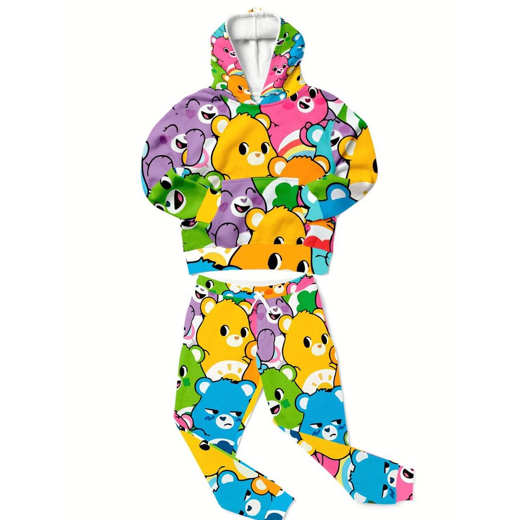 Conjunto Moletom Infantil Personagens Menino Menina Inverno Quentinho Manga Longa Calça Casual