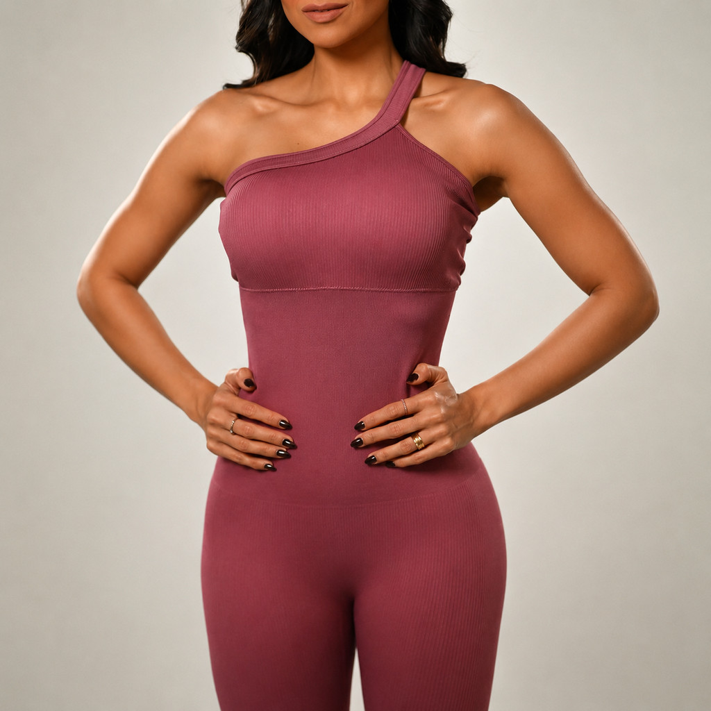 Macaquinho Academia Poliamida com Elastano Canelado Fitness Feminino zero transparencia