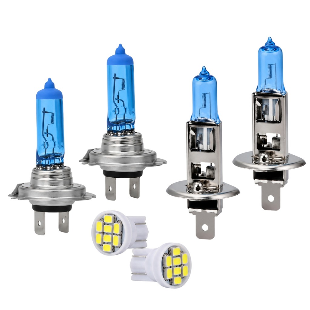 KIT LAMPADA FAROL SUPER BRANCA ALTO E BAIXO H7 H1 + MEIA LUZ