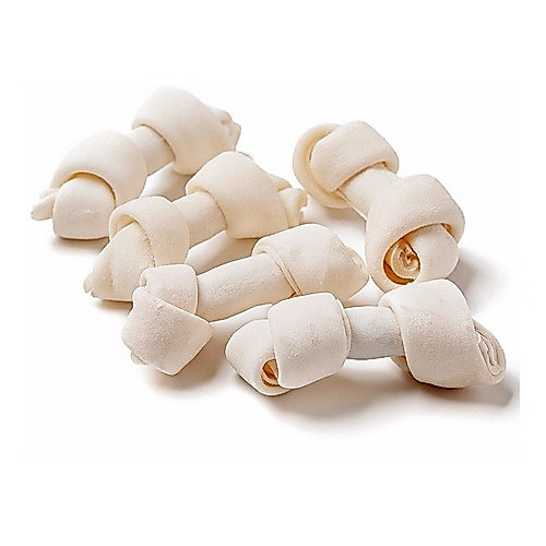 Kit Petisco Osso/Ossinho De nó para Cães Cachorro Natural Branco 8CM 3/4