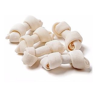 Kit Petisco Osso/Ossinho De nó para Cães Cachorro Natural Branco 8CM 3/4