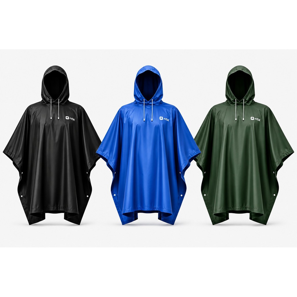 Capa De Chuva Poncho Compacto Impermeável Ntk Com Capuz