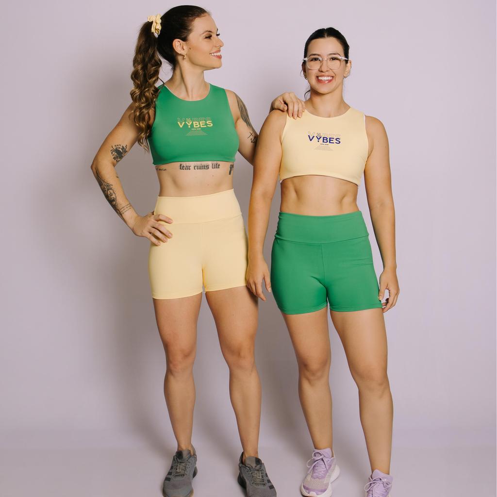 Conjunto Fitness Feminino Academia Treino Poliamida Premium - Top e Short - Zero Transparência - Tendência - COPA 2026