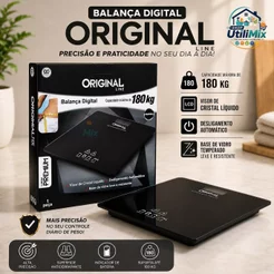 Balança Corporal Digital Até 180kg Com Vidro Temperado Premium Portátil