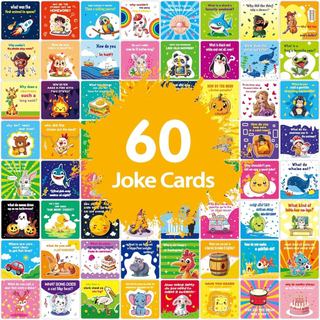 Lunch Box Jokes for Kids – 60 Fun & Inspirational Joke Cards with Motivational Notes, Cute Puns for Boys & Girls, Perfec
