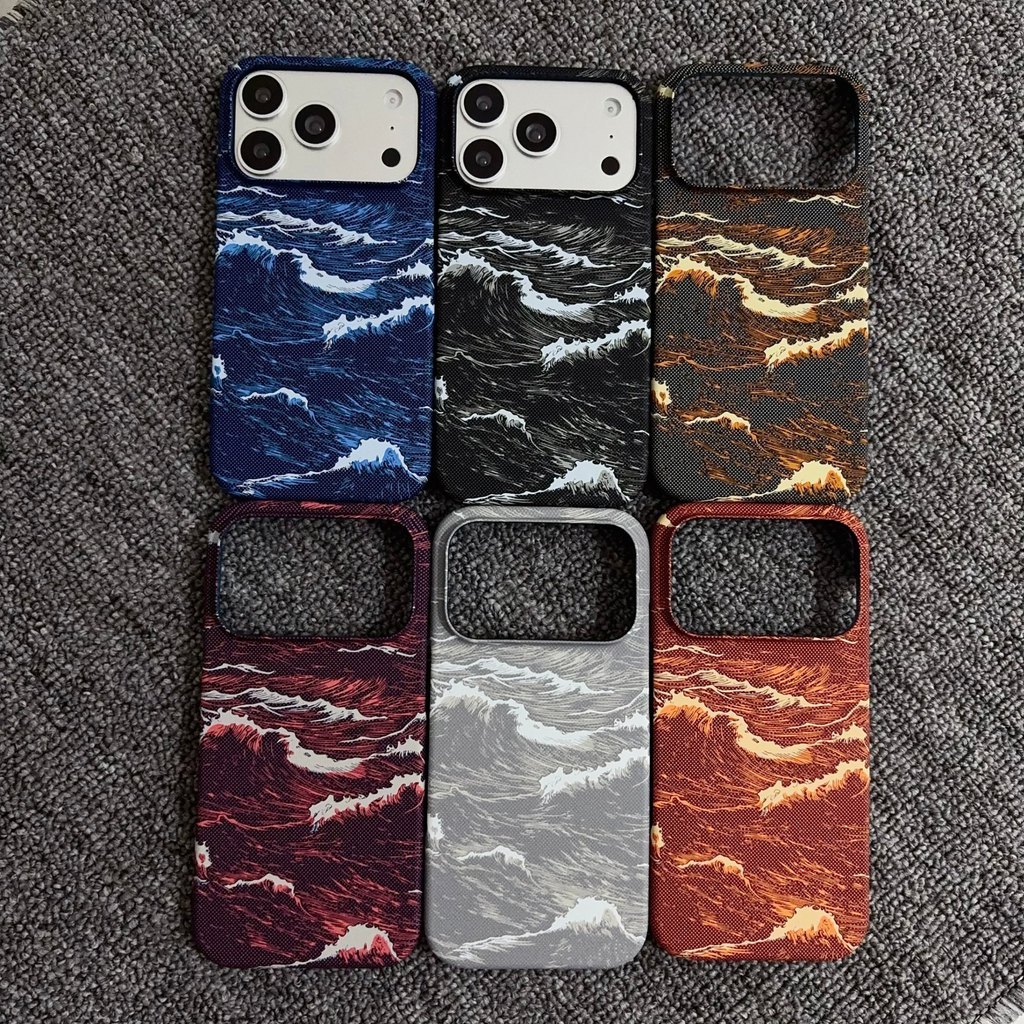 Capa protetora fosca de fibra de carbono com padrão Kevlar, leve, magnética, meio pacote, adequada para iPhone17pro 16 1