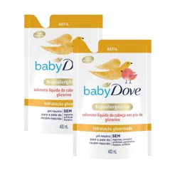 Kit 2 Sabonete Líquido Dove Baby da Cabeça aos pés Hidratação Glicerinada Refil 400ml