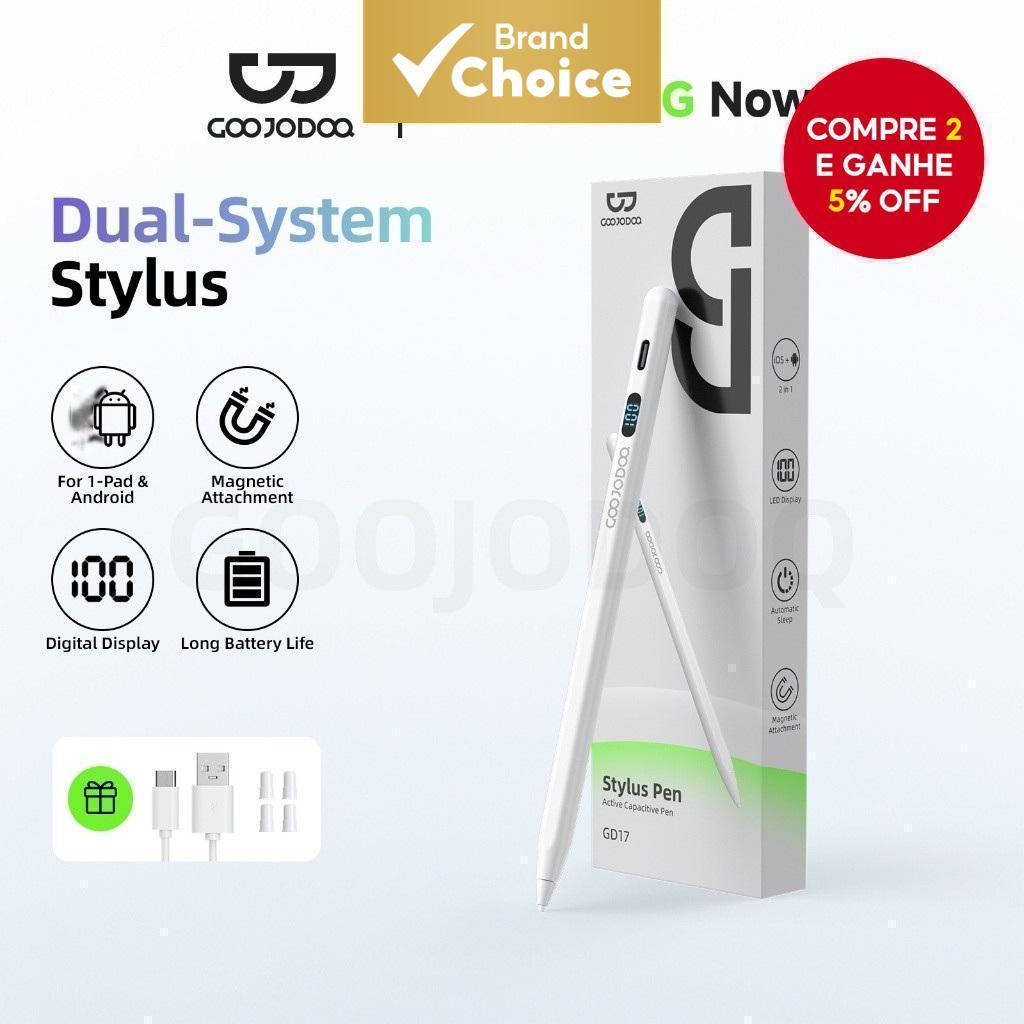 GOOJODOQ caneta Sylus de dupla-sistema com rejeição de palma, fixação magnética, compatível com 1-PadOS e Android