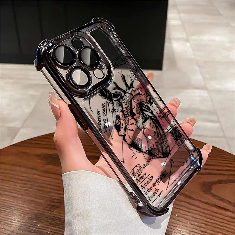 Capa à prova de choque com design de coração para Samsung A73 A55 A54 A53 A35 A33 A34 A25 A24 A23 A16 A15 A14 A
