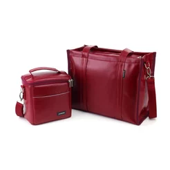Kit Bolsa Tote Midi com Alça + Térmica Move Mini Vermelho Cereja