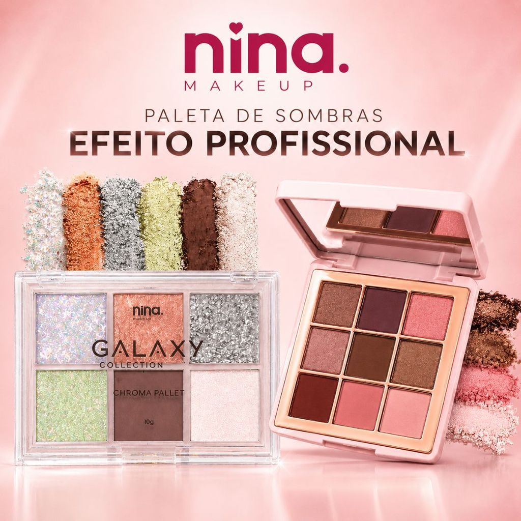Paleta de Sombras Nina Pallet Maquiagem Profissional